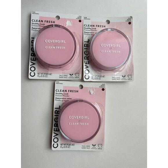 Covergirl Clean Fresh Healthy Look Pressed Powder in 220 Deep Lot of 3 - Picture 1 of 3